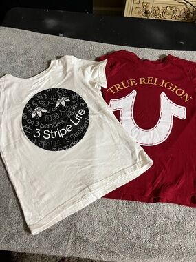 True Religion Kids Red Logo Tee with White Graphic